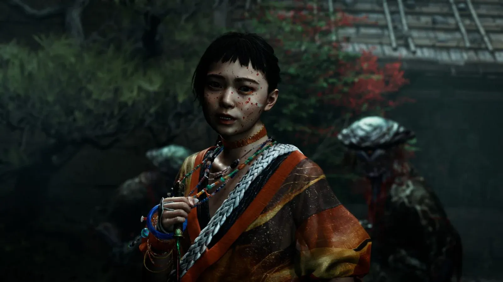 Musashi, le héros d’Onimusha: Way of the Sword, dans une scène de l’histoire.