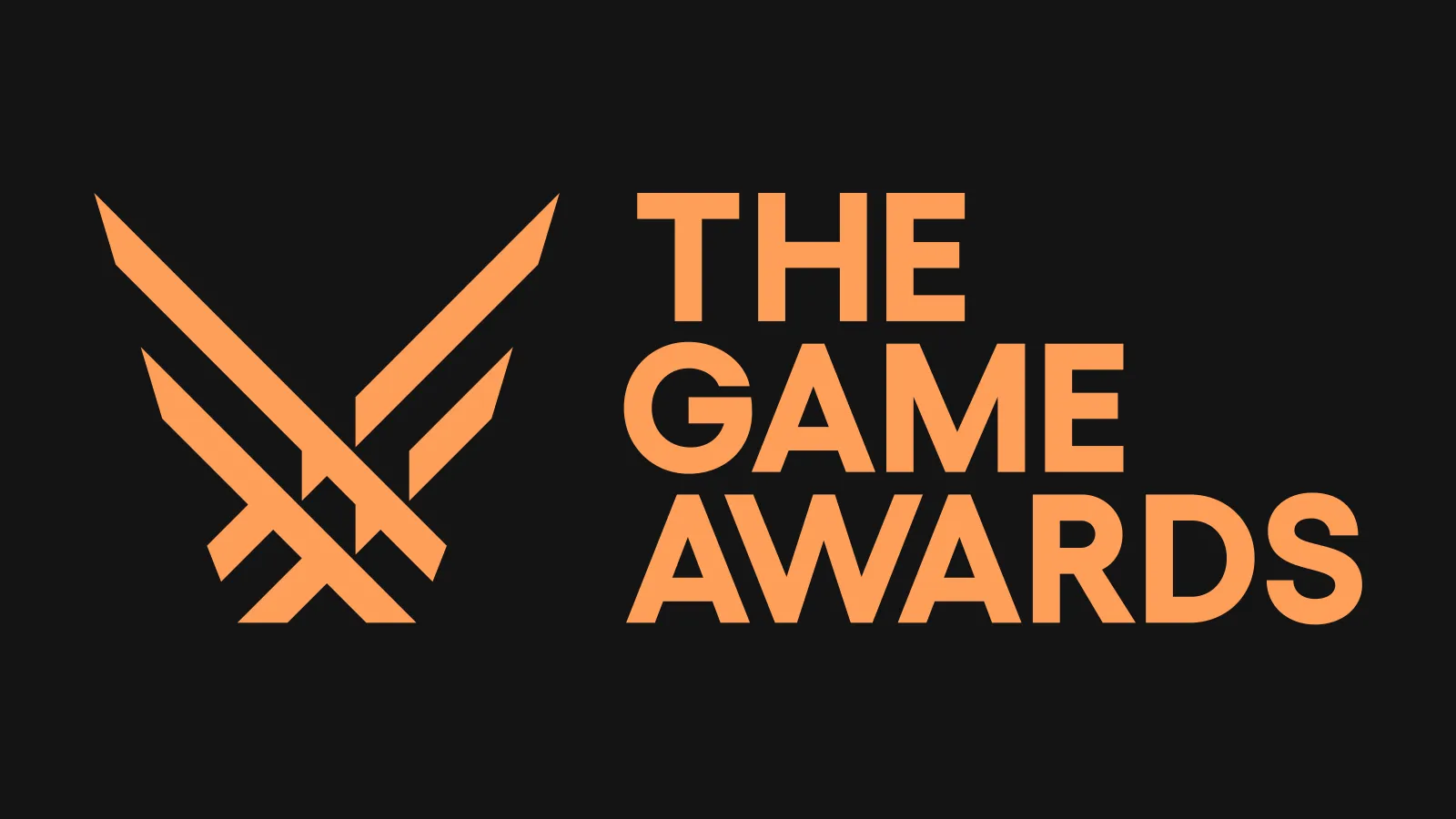 Logo officiel des Game Awards en lettres dorées sur fond sombre.